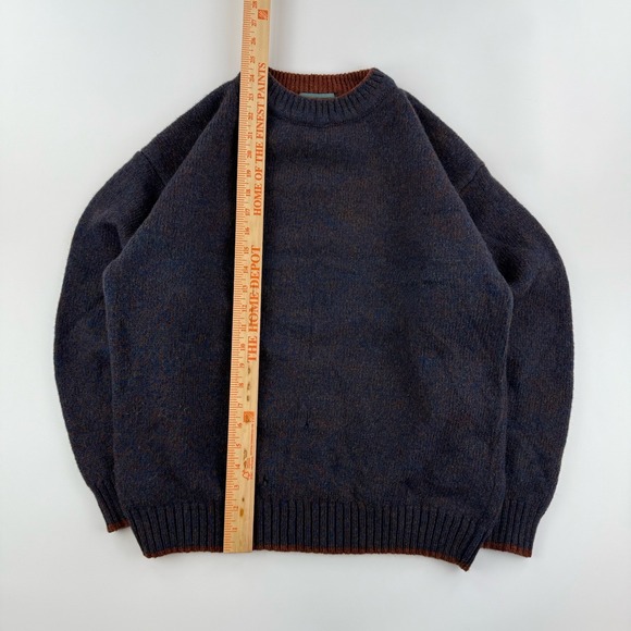 Vintage Woolrich Sweater Mens L Blue Orange Wool Blend Crewneck Hong Kong - Picture 5 of 8